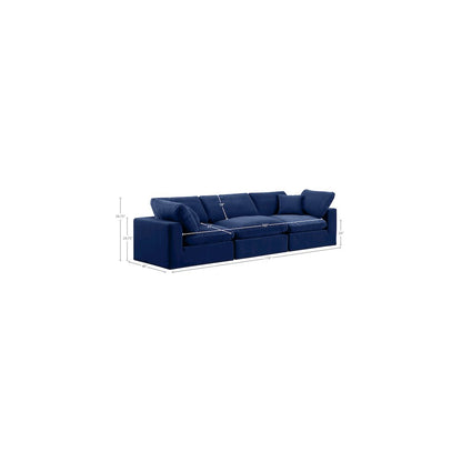 Comfy Navy Velvet Modular Sofa