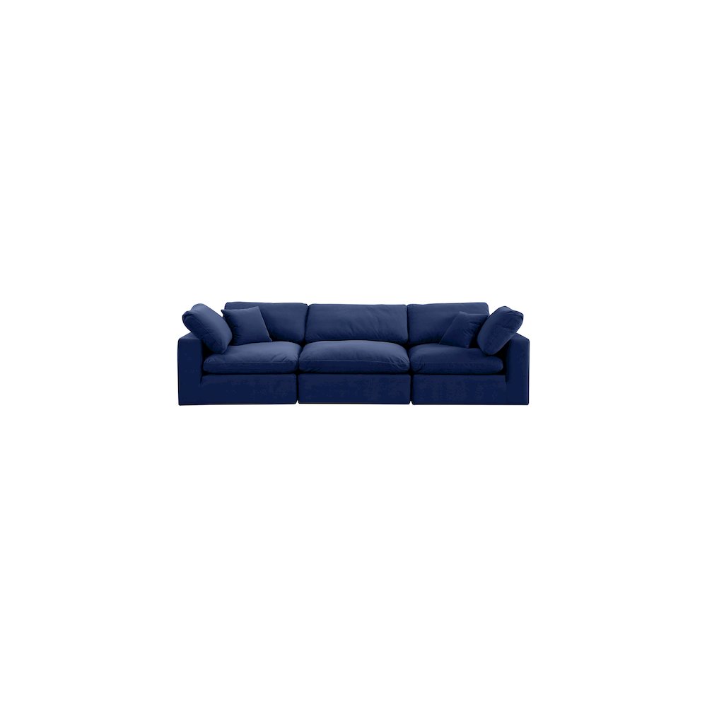 Comfy Navy Velvet Modular Sofa