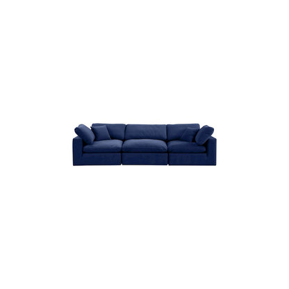 Comfy Navy Velvet Modular Sofa