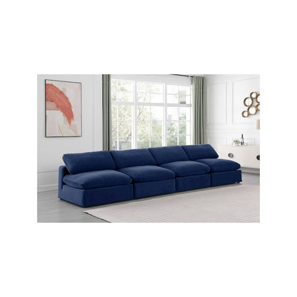 Comfy Navy Velvet Modular Sofa