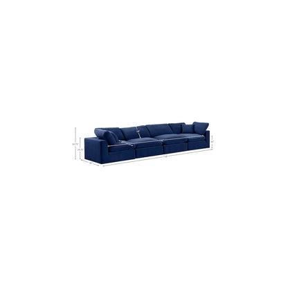 Comfy Navy Velvet Modular Sofa