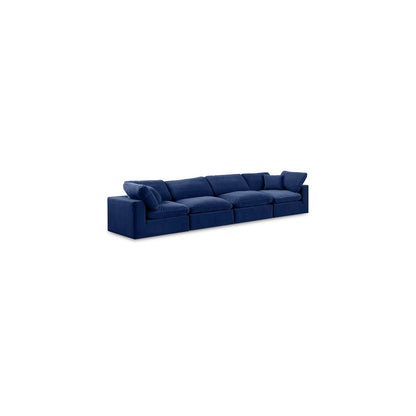 Comfy Navy Velvet Modular Sofa
