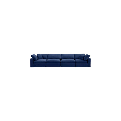 Comfy Navy Velvet Modular Sofa