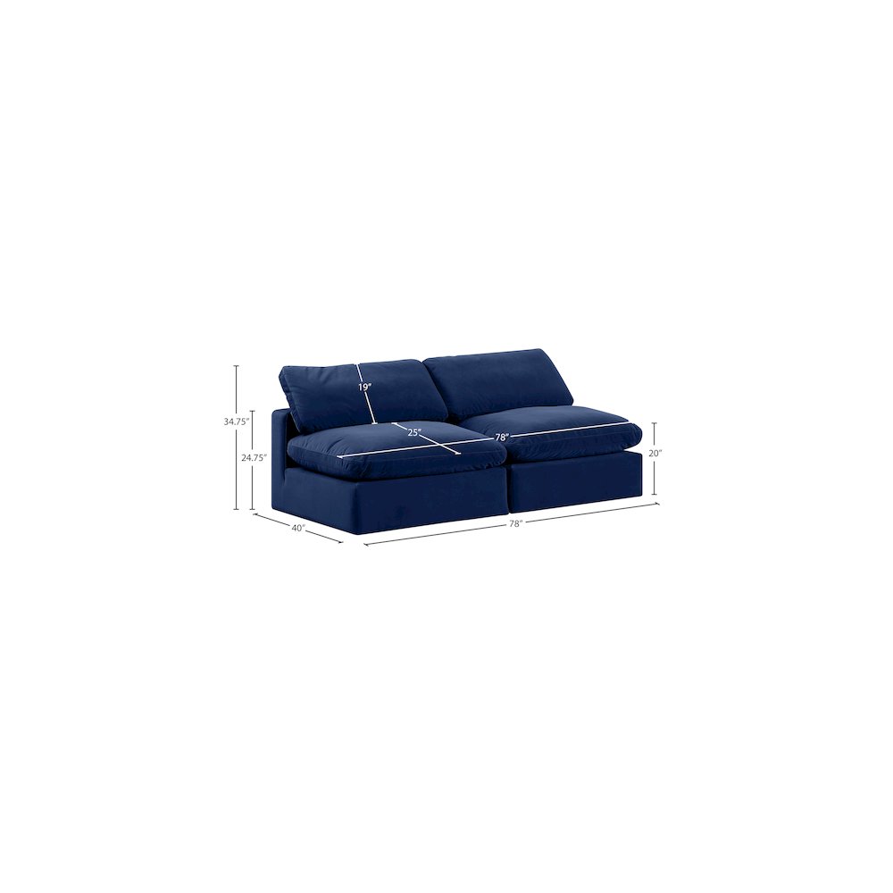 Comfy Navy Velvet Modular Sofa