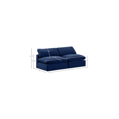 Comfy Navy Velvet Modular Sofa