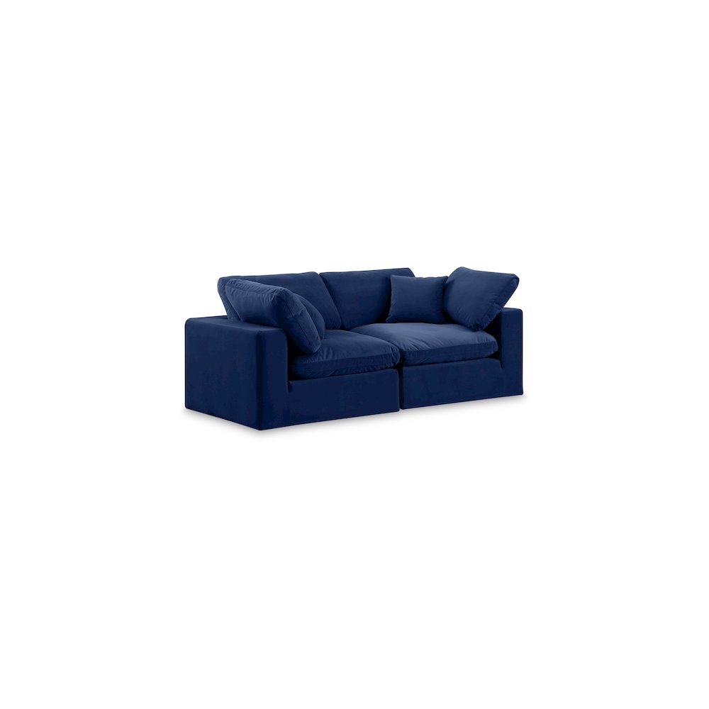 Comfy Navy Velvet Modular Sofa
