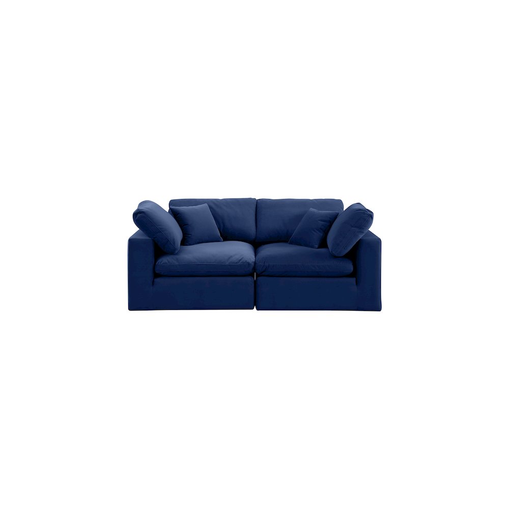 Comfy Navy Velvet Modular Sofa