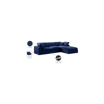 Comfy Navy Velvet Modular Sectional