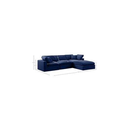 Comfy Navy Velvet Modular Sectional