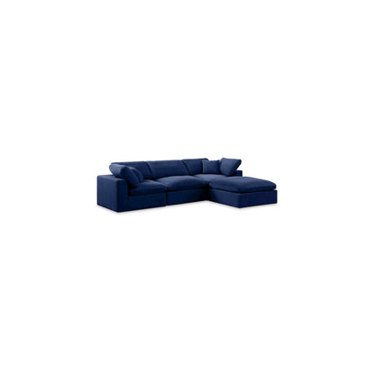 Comfy Navy Velvet Modular Sectional