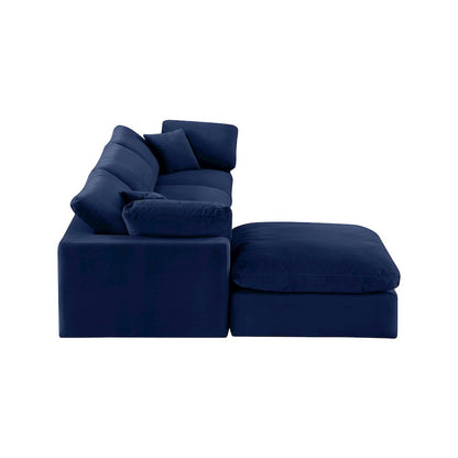 Comfy Navy Velvet Modular Sectional