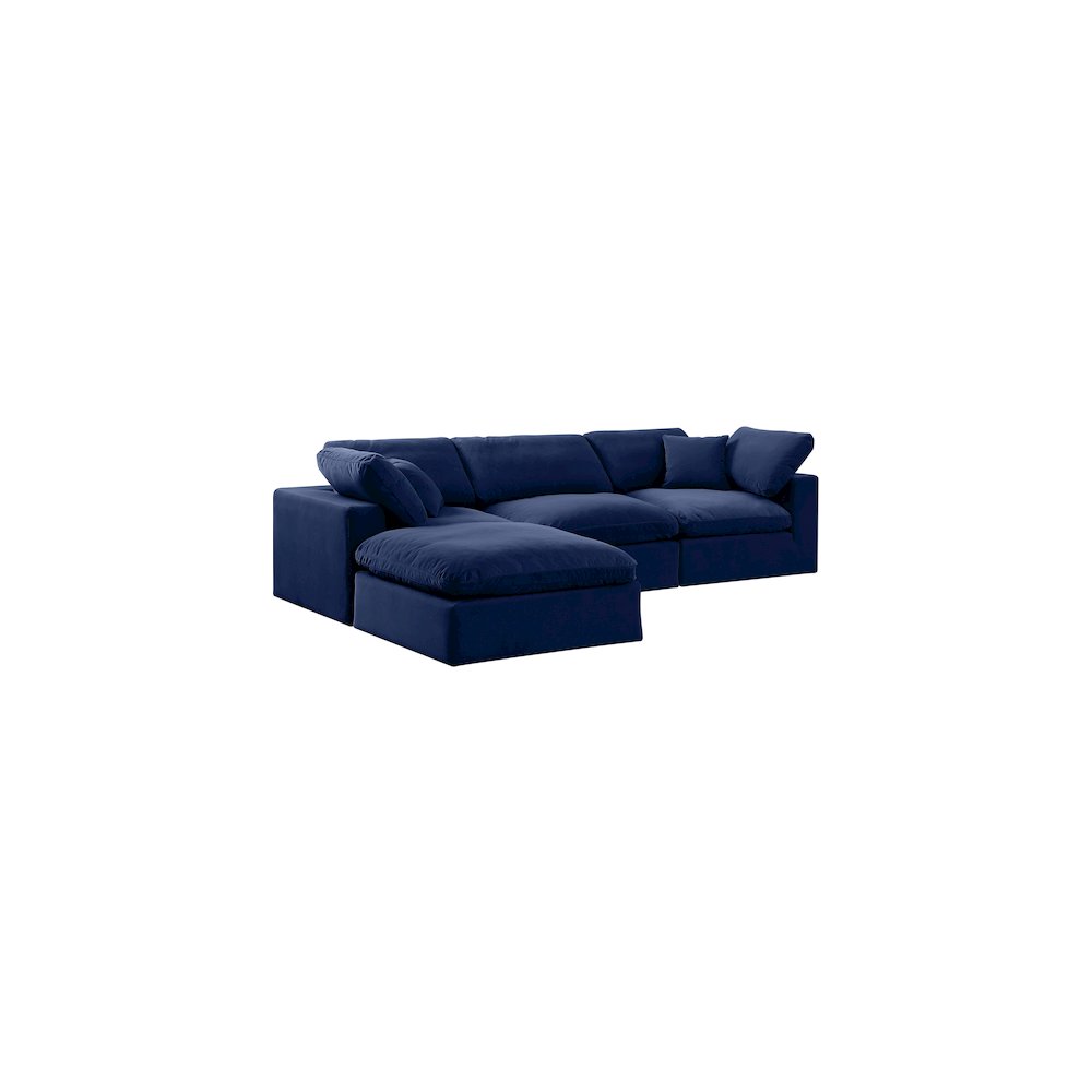 Comfy Navy Velvet Modular Sectional