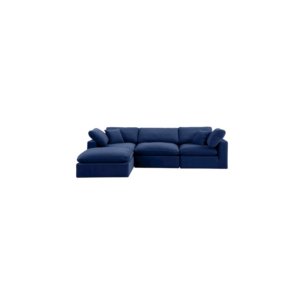 Comfy Navy Velvet Modular Sectional