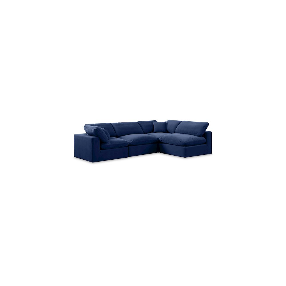 Comfy Navy Velvet Modular Sectional