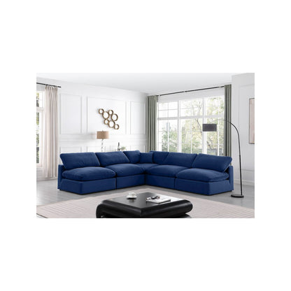 Comfy Navy Velvet Modular Sectional