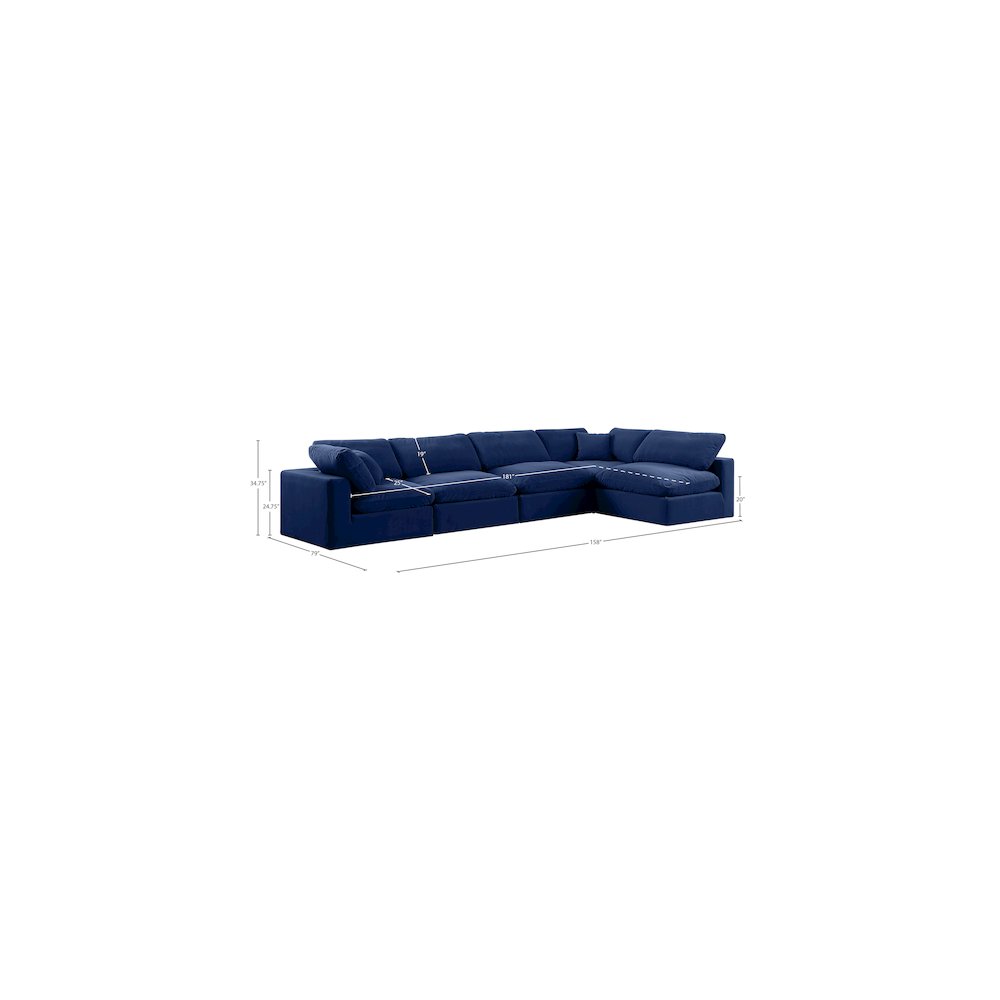 Comfy Navy Velvet Modular Sectional
