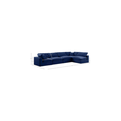Comfy Navy Velvet Modular Sectional