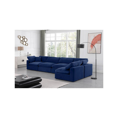 Comfy Navy Velvet Modular Sectional