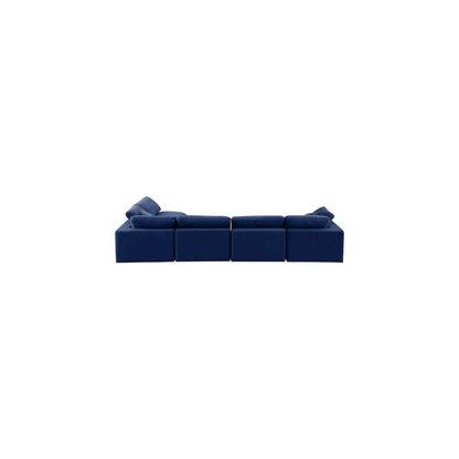 Comfy Navy Velvet Modular Sectional