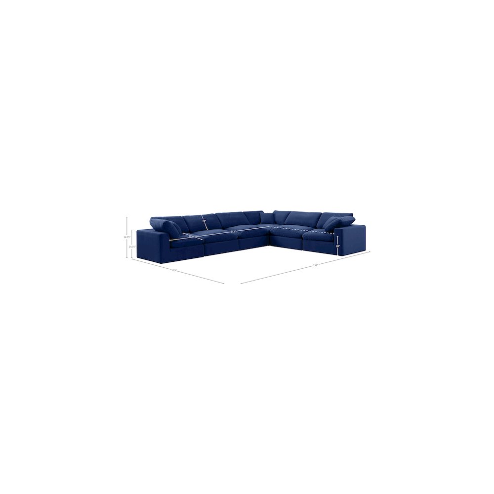 Comfy Navy Velvet Modular Sectional