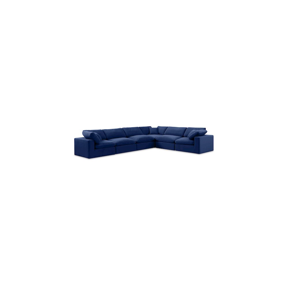 Comfy Navy Velvet Modular Sectional