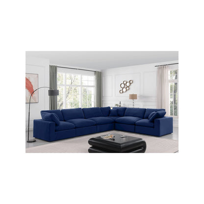 Comfy Navy Velvet Modular Sectional