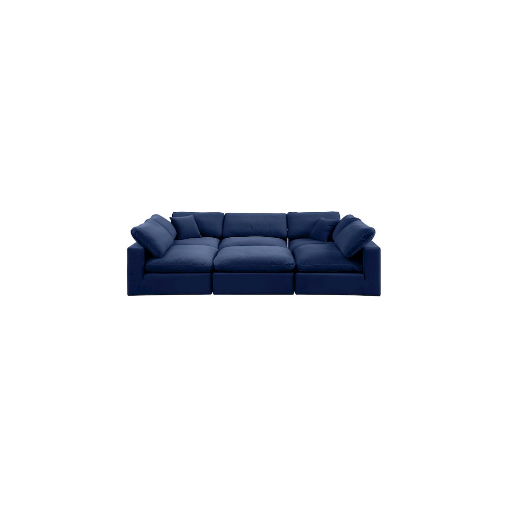 Comfy Navy Velvet Modular Sectional