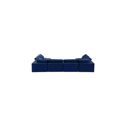 Comfy Navy Velvet Modular Sectional