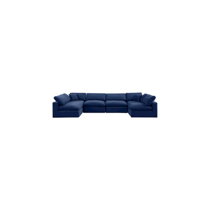 Comfy Navy Velvet Modular Sectional
