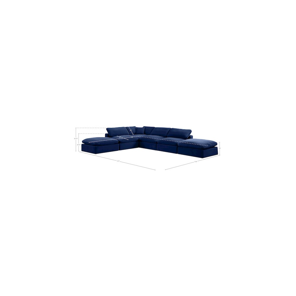 Comfy Navy Velvet Modular Sectional