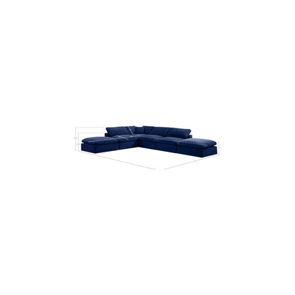 Comfy Navy Velvet Modular Sectional