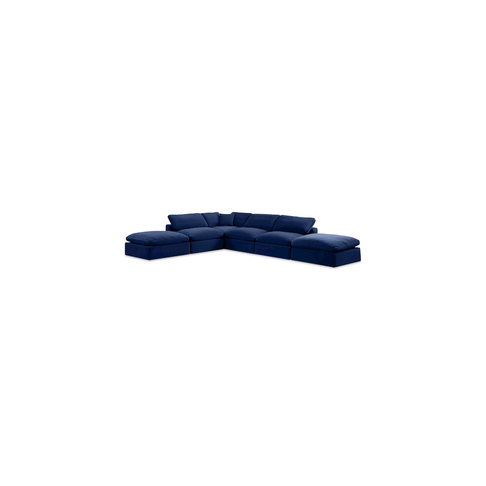 Comfy Navy Velvet Modular Sectional