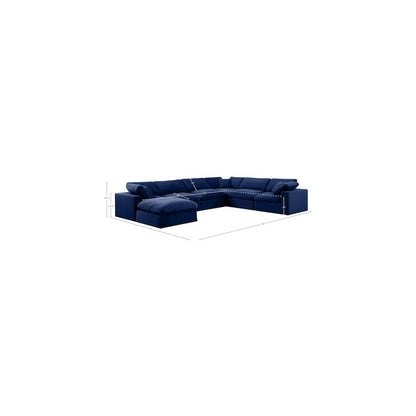 Comfy Navy Velvet Modular Sectional