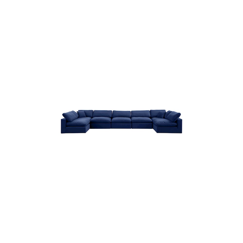 Comfy Navy Velvet Modular Sectional