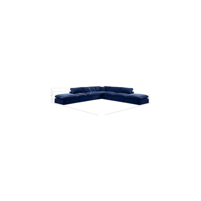 Comfy Navy Velvet Modular Sectional