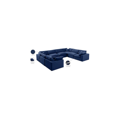 Comfy Navy Velvet Modular Sectional