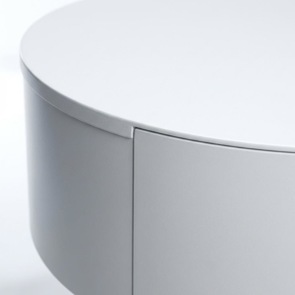 White Nightstand with Contemporary Style and White Finish