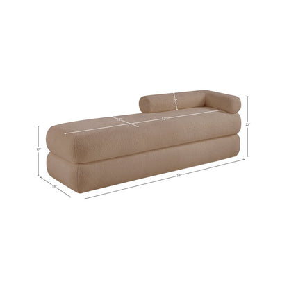 Kennedy Beige Faux Shearling Teddy Fabric Bench