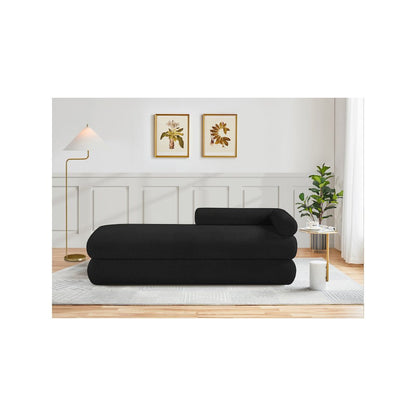 Kennedy Black Faux Shearling Teddy Fabric Bench