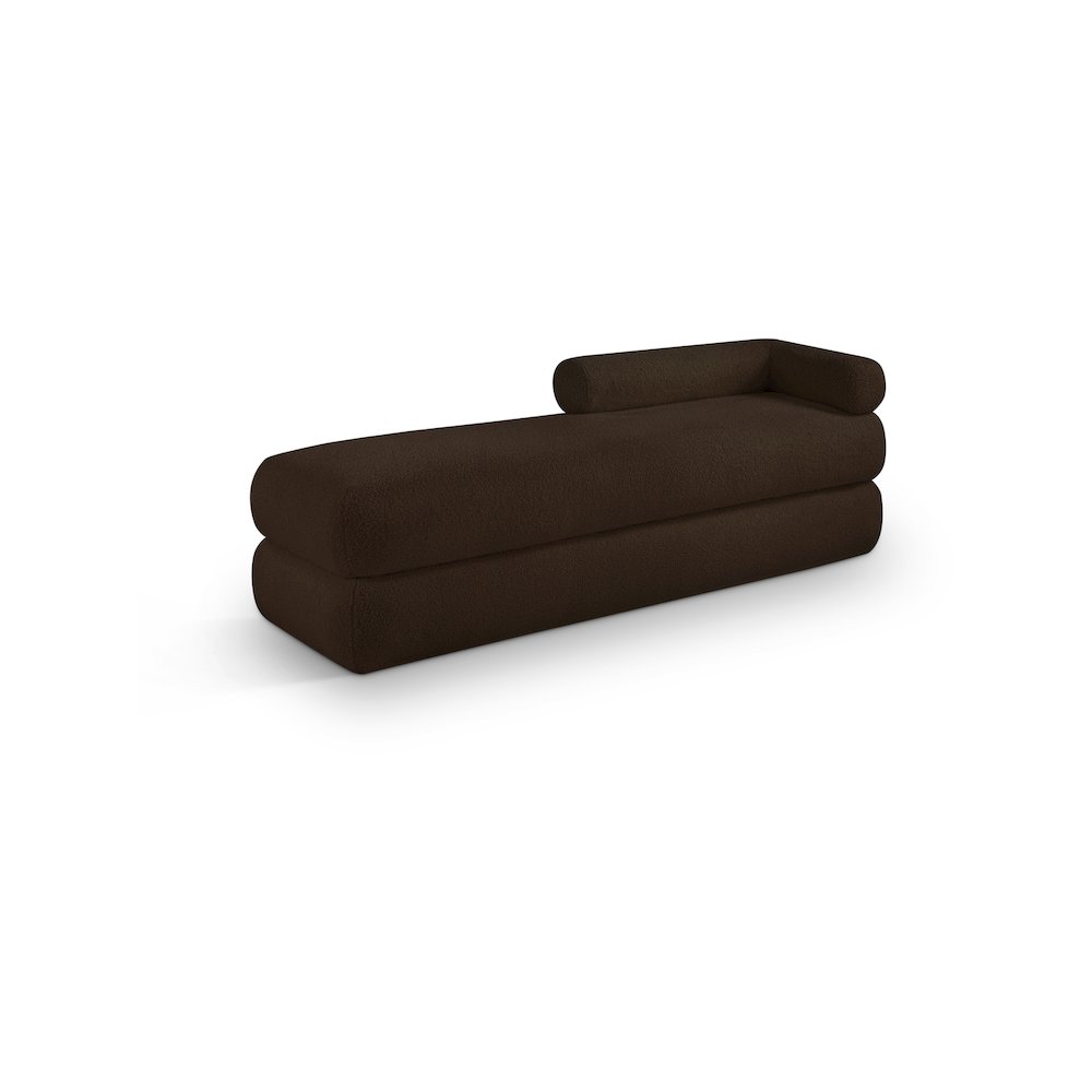 Kennedy Brown Faux Shearling Teddy Fabric Bench