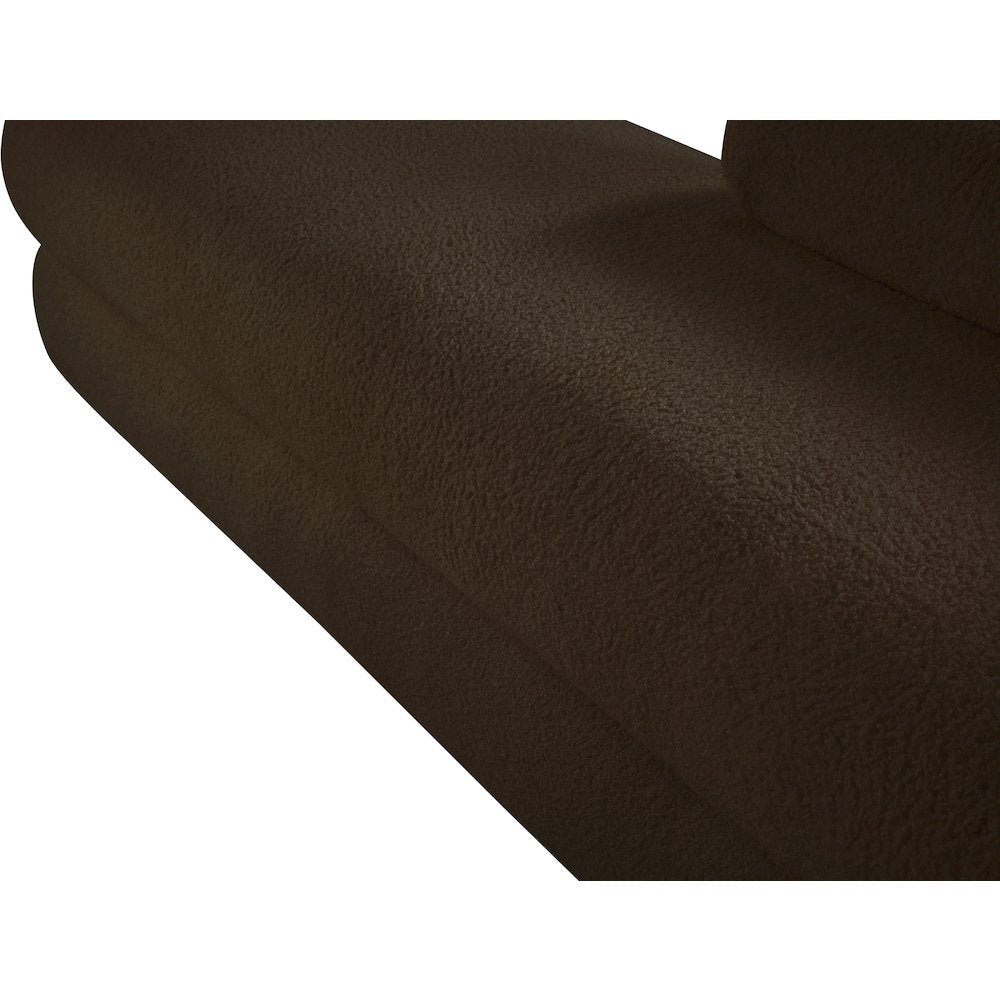 Kennedy Brown Faux Shearling Teddy Fabric Bench