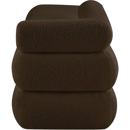 Kennedy Brown Faux Shearling Teddy Fabric Bench