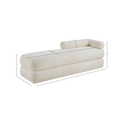 Kennedy Cream Faux Shearling Teddy Fabric Bench
