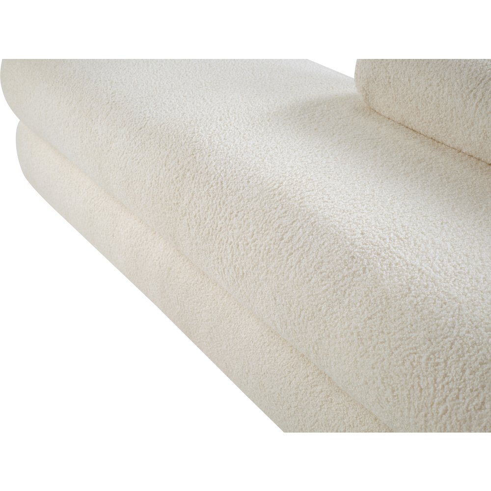 Kennedy Cream Faux Shearling Teddy Fabric Bench