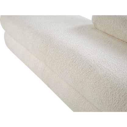 Kennedy Cream Faux Shearling Teddy Fabric Bench