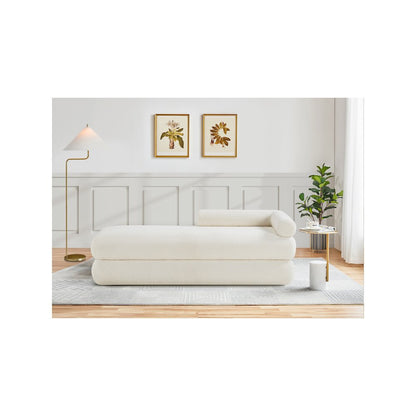 Kennedy Cream Faux Shearling Teddy Fabric Bench
