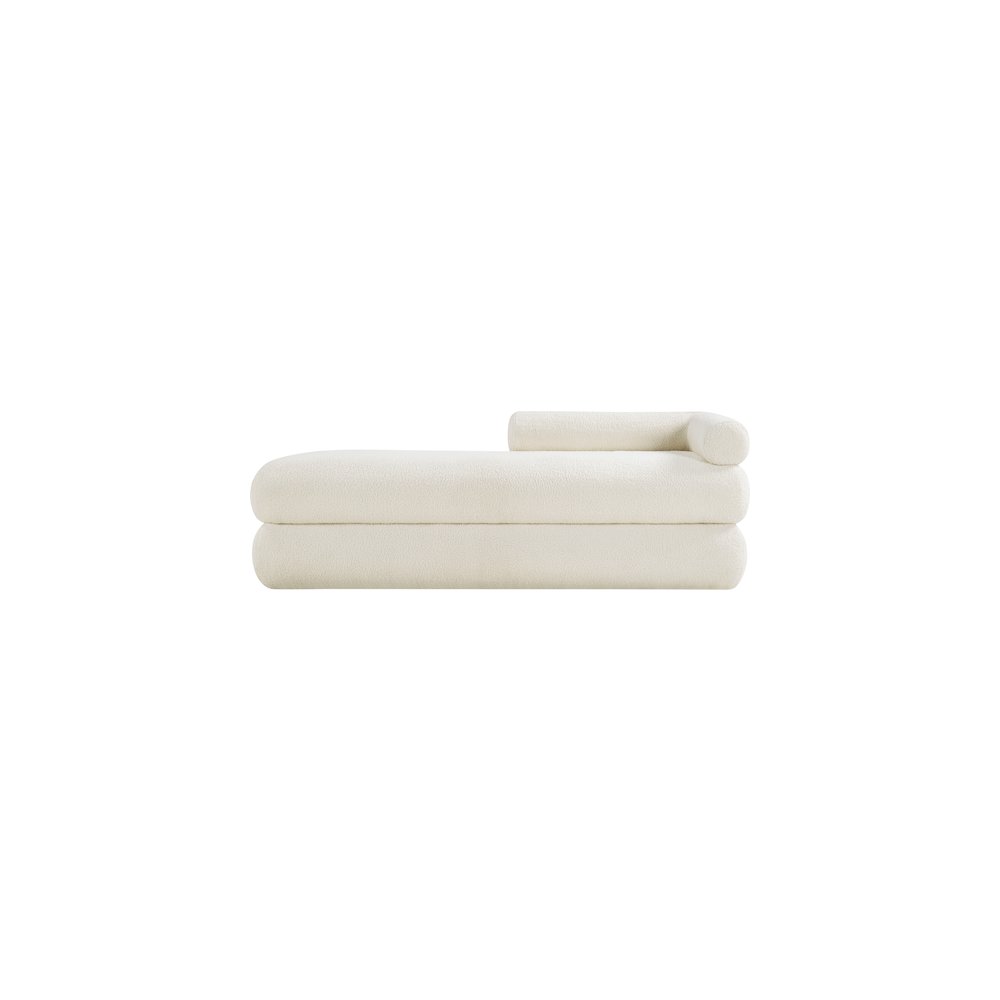 Kennedy Cream Faux Shearling Teddy Fabric Bench