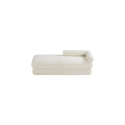 Kennedy Cream Faux Shearling Teddy Fabric Bench