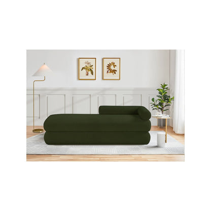 Kennedy Green Faux Shearling Teddy Fabric Bench