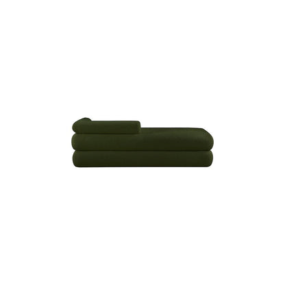 Kennedy Green Faux Shearling Teddy Fabric Bench